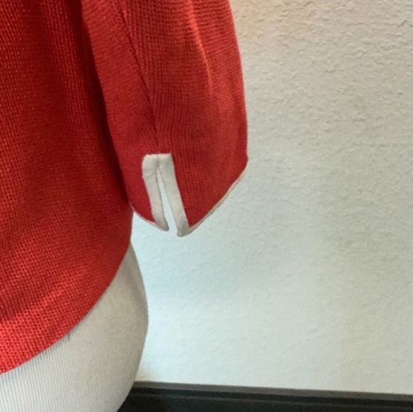 St. John Collection Red Jacket With White Trim - Picture 6 of 10